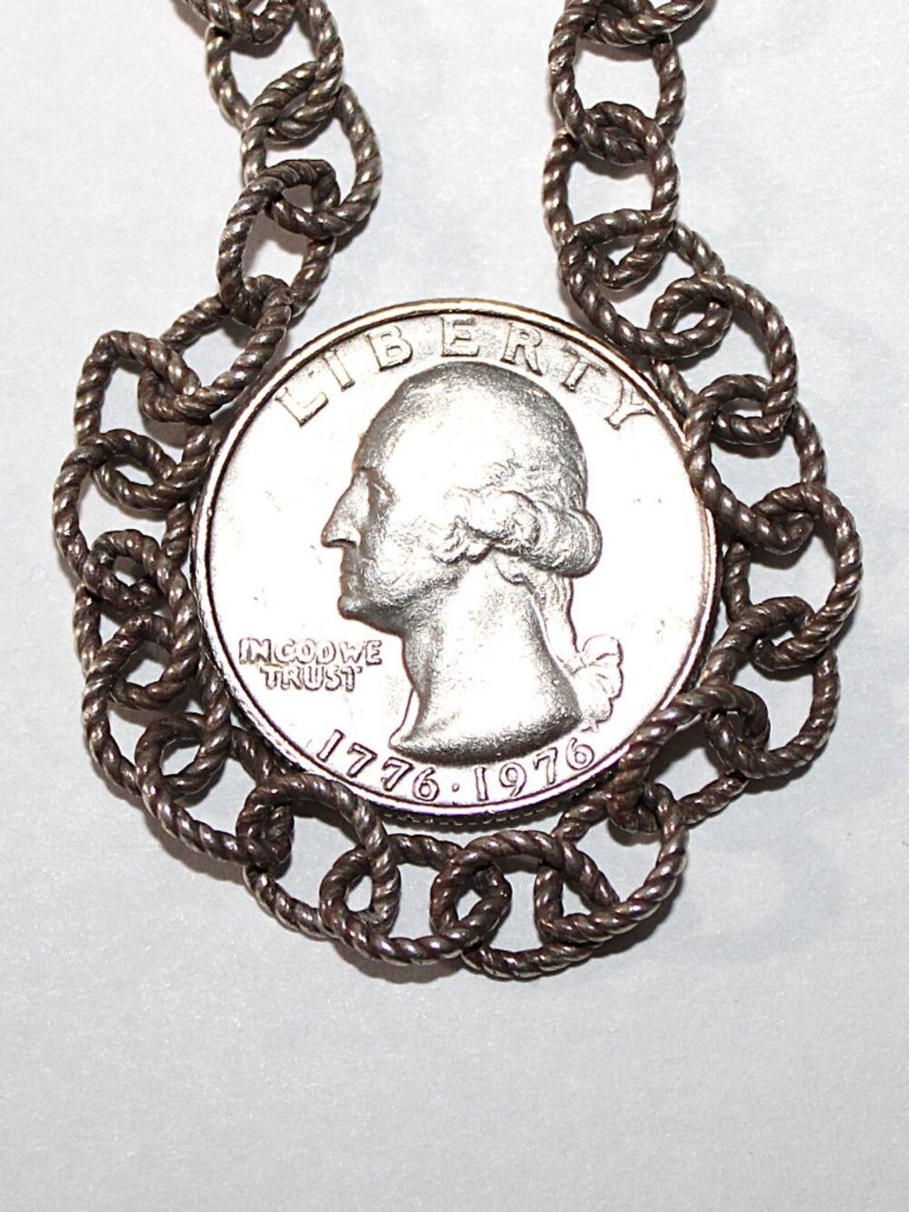 Sterling Silver Rope Link Chain Necklace 20 Grams - Picture 2 of 5